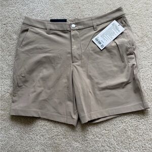 Men's Lululemon ABC Classic Fit Shorts 7”  Warpstreme 34 Stretch Khaki Tan NWT